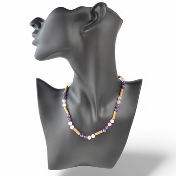 寶石項鍊配榛木療癒珠 UK29