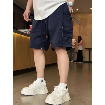 夏季美式潮牌工裝多口袋休閑短褲男士時尚戶外百搭直筒透氣五分褲