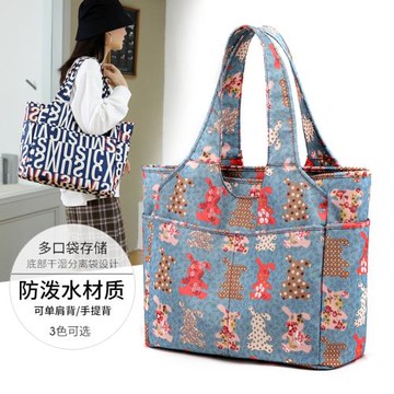 2025年秋新款潮女手提包防水牛津尼龍布韓版可愛印花包單肩休閑包