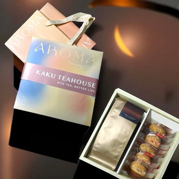 【月夕茶語】茶餅中秋禮盒 布列塔尼酥餅+台灣三角茶包 古禾拾茶