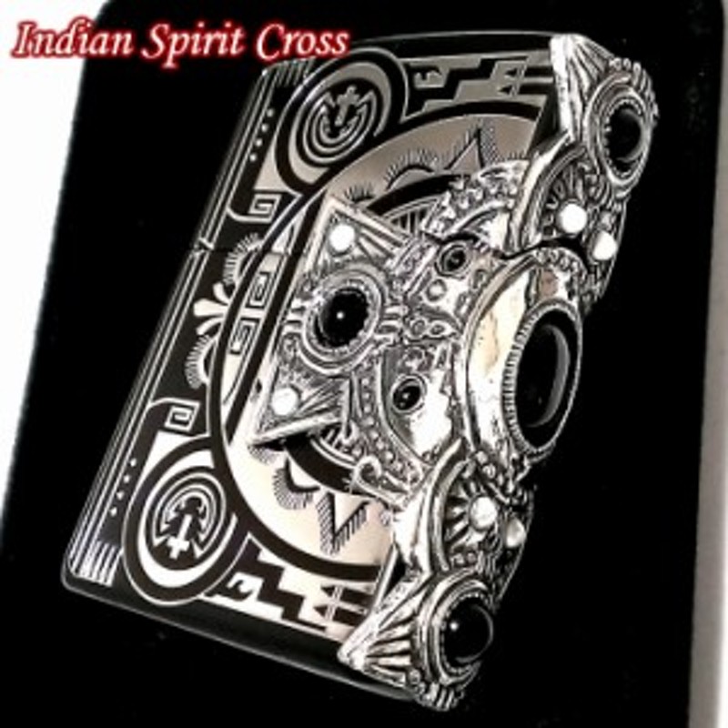 ZIPPO ライター インディアンスピリット ジッポ マッドブラック ...