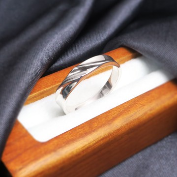 ART64 純銀 雙流線 男戒【單面刻字】 情侶款 刻字訂製 925純銀戒指