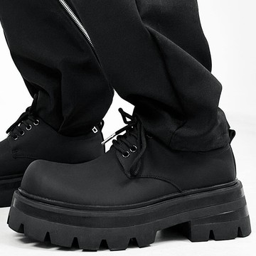 【限時免運】英倫百搭鞋 厚底圓頭鞋 德比鞋 男高級感增高鞋 商務正裝皮鞋 通勤真皮大頭鞋