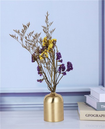 輕奢現代黃銅銅金色花瓶客廳裝飾花器 ins風北歐簡約創意插花瓶