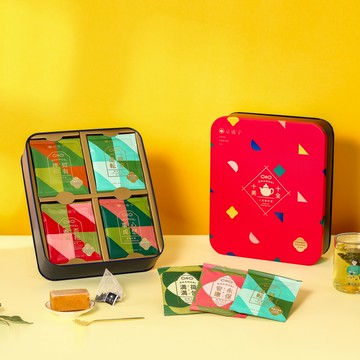 十全十美御守袋茶鐵盒（寶石紅）20入茶包禮盒（鐵盒裝）