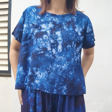 C Brisa Shirt - 酷靛藍色紮染上衣