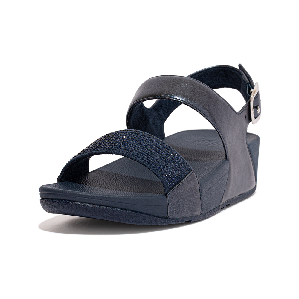 LULU CRYSTAL EMBELLISHED BACK-STRAP SANDALS