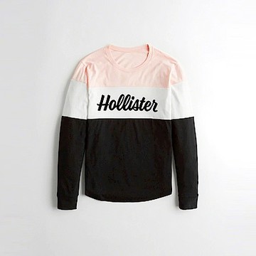 Hollister HCO  長袖 T恤 黑1083