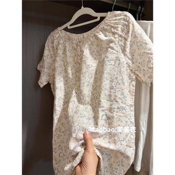 薄款女家居服短袖短褲可愛睡衣套裝夏季三件套大碼胖mm200斤夏天