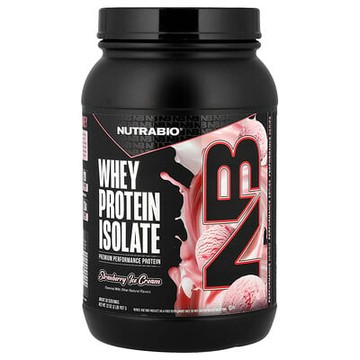 NutraBio, 分離乳清蛋白，草莓霜淇淋味，2 磅（907 克）