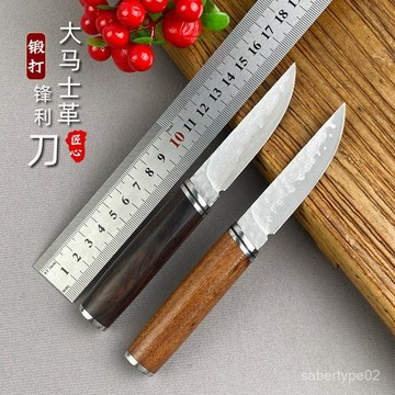 真大馬士革手把刀廚房家用水果刀內懞手把喫羊刀高硬度小刀 D2VY