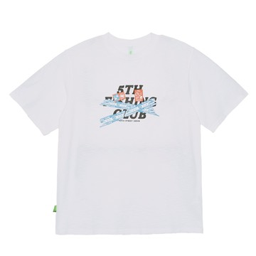 5th STREET｜山形｜男裝｜Logo標籤印花短袖T恤｜白色