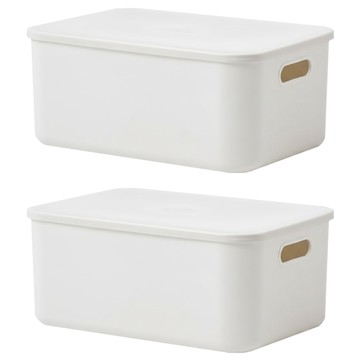 ROOM&HOME 萬用儲藏室收納箱  白色  2個  中號(260 x 365 x 160 mm)