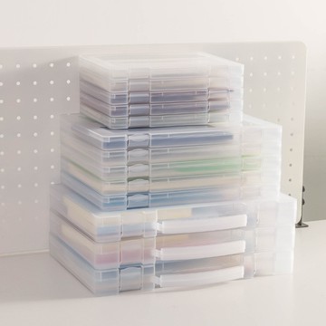 「辦公用品」透明A4文件收納盒塑料檔案盒PP大容量桌面手提資料盒試卷整理盒