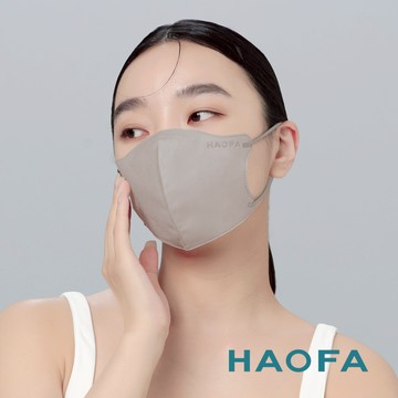 HAOFA氣密型N95立體醫療口罩-亞麻灰(杏灰耳帶)(30入)