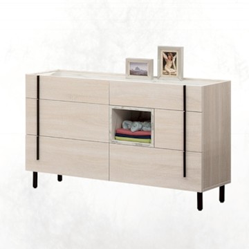 文創集 庫伯雙色4尺六抽斗櫃-120x42x73.5cm免組