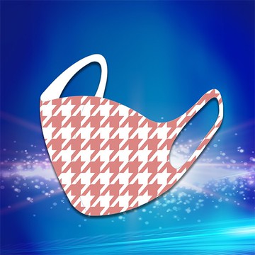 千鳥格遠紅外線3D防護口罩(嫩橘粉 中性M-L)