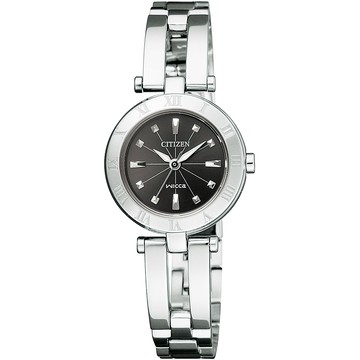CITIZEN 星辰 wicca 公主系列太陽能氣質腕錶/黑/24mm/15-1571-01