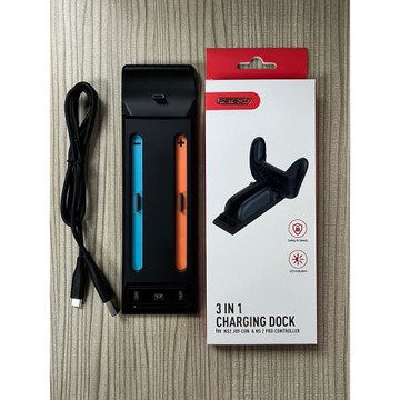 Switch2 PRO游戲手柄座充NS2代左右手柄三合一座充帶充電指示燈