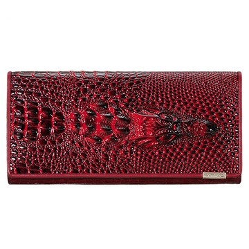 【Sp house】亮面漆皮鱷魚紋路 女 長夾 錢包 手拿包(2色可選)