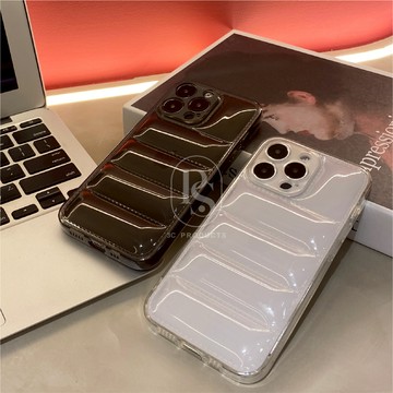 【3C_P.S】📱現貨(售完不補)｜透明黑白澎澎羽絨殼