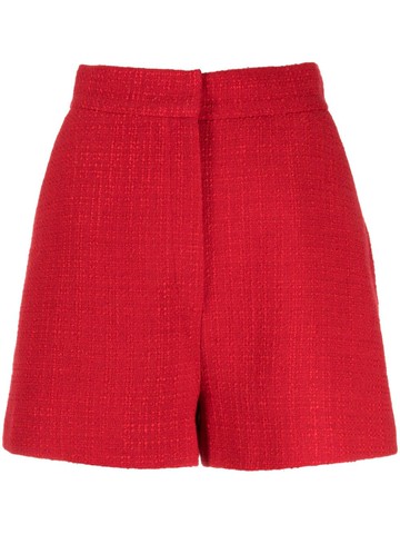 Elie Saab - high-rise tweed shorts - women - Polyester/Silk/Cotton/Silk/Acetate - 40 - Red