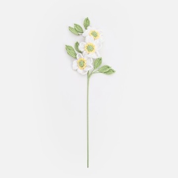 奧可利鉤針毛線花插犬薔薇45cm 白