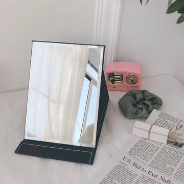 網紅鏡子臺式化妝鏡桌面可立ins風折疊便攜翻蓋式宿舍學生少女心