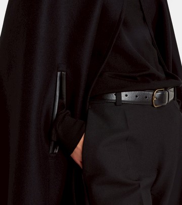 Nili Lotan Arianna leather-trimmed wool-blend cape