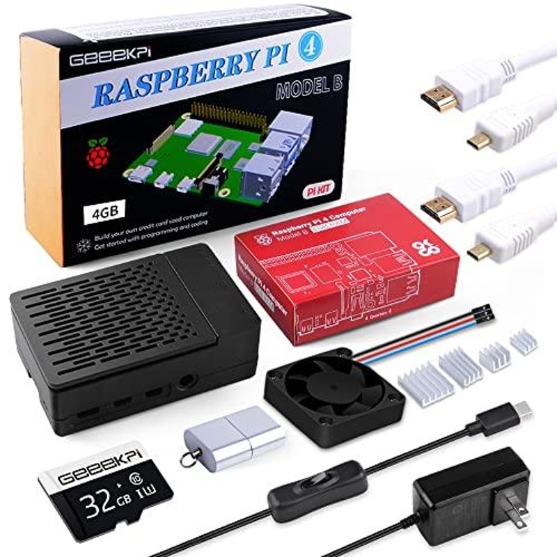 GeeekPi Raspberry Pi 4 4GB スターターキット - 32GBエディション