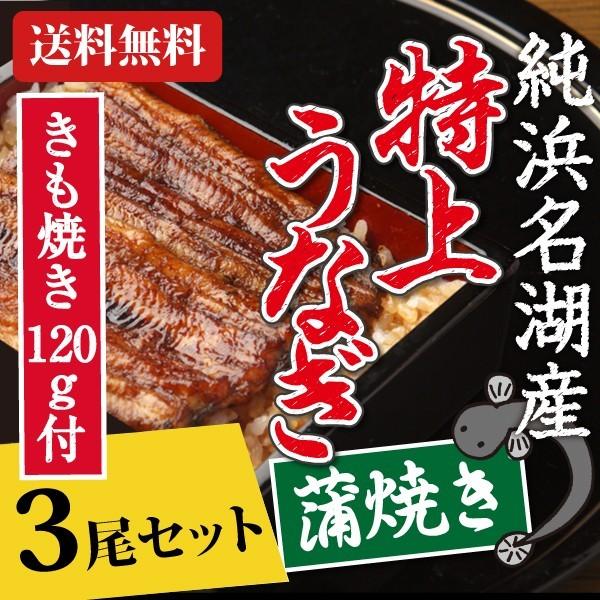 うなぎ 蒲焼き 国産 浜名湖産 特選浜名湖うなぎ蒲焼き3尾きも焼き付セット