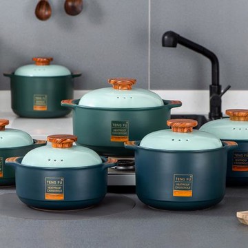 日式木櫞砂鍋電磁爐燃氣灶煤氣灶通用湯煲燉鍋陶瓷家用耐高溫沙鍋