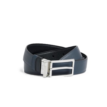 dunhill 30MM雙面圓形針扣荔枝紋皮帶