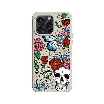 iPhone 15 Pro Max SolidX 貝殼灰 - Frida Kahlo - 花骨骷顱頭