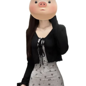 ♡ 𝑪𝒉𝒊𝒄 𝒖 ♡新款黑色防曬開衫女夏季新款設計感吊帶裙外搭小坎肩短款上衣披肩