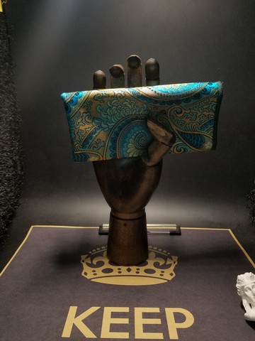 綠色系佩利斯圖騰口袋巾真絲手帕