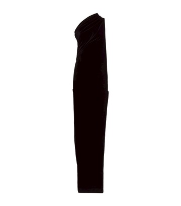 Rick Owens Velvet One-Shoulder Athena Gown