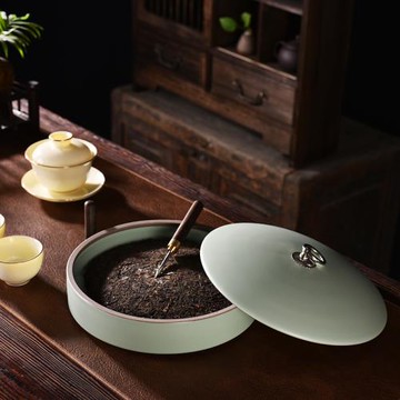 哥窯茶葉罐家用帶蓋防潮陶瓷茶罐便捷式密封存儲罐普洱茶餅收納盒