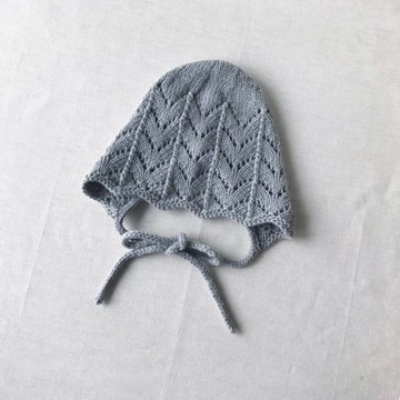 手工編織嬰兒帽 6M ~ 100%藍羊毛