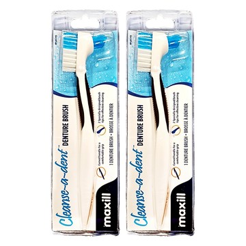 maxill 美適 假牙專用牙刷，雙刷頭設計，有效清潔假牙  1入  2支