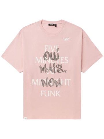 FIVE CM - slogan-print cotton T-shirt - men - Cotton - L - Pink