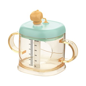 JoyNa - 嬰兒水杯 吸管學習杯 學飲杯 PPSU耐熱-冰河藍-300ml