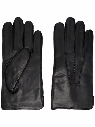 Aspinal Of London - cashmere-blend lined leather gloves - men - Cashmere/Wool/Leather - M - Black