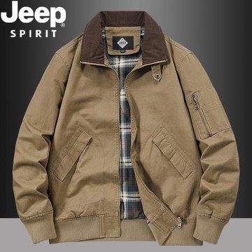 吉普春秋季男士水洗棉飛行棒球服大碼休閑外套MA1飛行員夾克