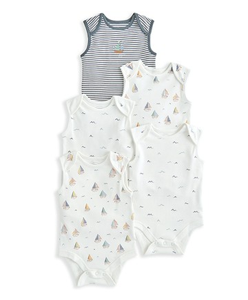 風帆-無袖包屁衣5件組6-9m