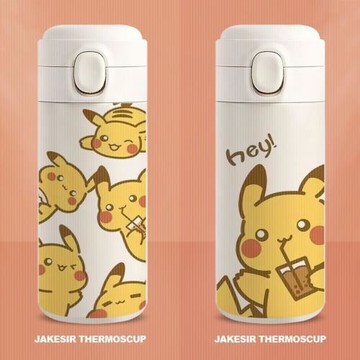 皮卡丘卡通保溫杯大容量小巧輕便攜帶學生高顏值水杯子不