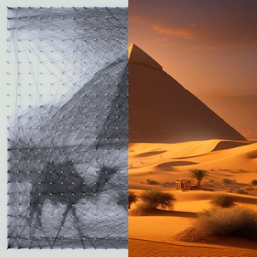 弦樂藝術線牆板 Cheops 吉薩大金字塔，適合家庭辦公室裝飾