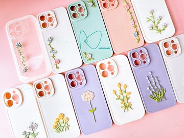 文青小清新*莫蘭迪色*手工黏土iPhone手機套