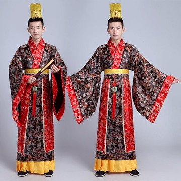 皇帝演出服男童古裝唐龍唐朝太子皇帝秦始皇玉皇大帝表演服1入