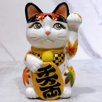 【紅葉清福】日本清水燒招財貓 | 色繪 京都八板之貓